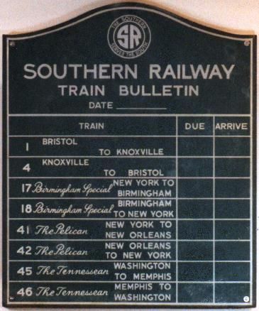 Southern Railway Train Bulletin Train Station Clock, Departures Board, Johnson City Tennessee, Restaurant Identity, Train Decor, Train Theme, Train Room, Southern Railways, Theme Harry Potter