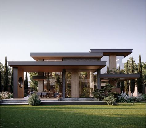 Modern Mountain House, Modern Bungalow House Design, Luxury Villa Design, Home Designs Exterior, Modern Villa Design, Modern Bungalow House, Modern House Facades, Modern Exterior House Designs, Modern Bungalow