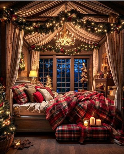 Affordable Christmas Decorations, Holiday Bedroom, Christmas Apartment, Cosy Christmas, Christmas Decorations Bedroom, Christmas Room Decor, Christmas Bedroom, Dream House Rooms, Christmas Room