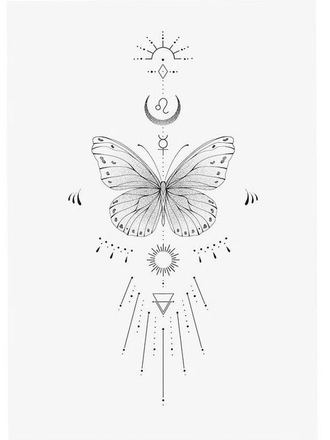 Tattoo Papillon, Rare Tattoos, Mystical Tattoos, Moon Tattoo Designs, Spine Tattoos For Women, Discreet Tattoos, Subtle Tattoos, Spine Tattoos, Elegant Tattoos