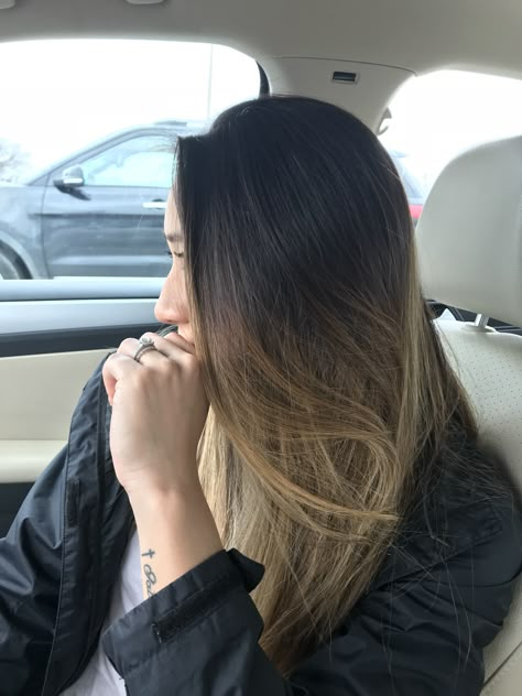 #baylage #hair #hairstyles #longhair #brunette #blonde #asian #white Ombre Hair Asian, Asian Hair Dyed, Asian Hair Balayage, Asian Ombre, Balyage Blonde, Asian Balayage, Balayage Straight, Baylage Hair, Hair Asian