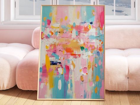 Colorful abstract digital print, soft pastel acrylic painting download, teen girl room dorm decor, preppy modern wall art, apartment decor College Girl Bedrooms, Pastel Acrylic Painting, Preppy Butterfly, Art Apartment Decor, Wall Art Apartment, Abstract Digital Print, Art Apartment, Prints Colorful, Art Preppy