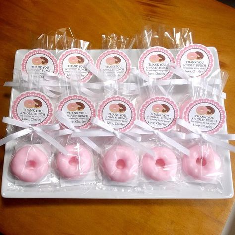 Brunch Party Favors, Donut Favors, Birthday Brunch Party, Homemade Party Favors, Baby Shower Party Favors Girl, Donut Soap, Donut Birthday Party, Donut Party Favors, Donut Themed Birthday Party