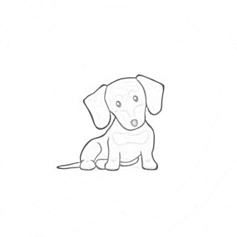 Dauschaund Drawing, Daschund Lineart, Dachshund Ear Outline Tattoo, Daushaund Tattoo, Dachshund Line Art, Dachshund Drawing Easy, Daschund Tattoo Minimalist, Weenie Dog Tattoo, Daschund Drawing