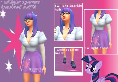 Sims 4 My Little Pony Cc, Rainbow Dash Outfit, Outfit Inspired, Twilight Sparkle, Sims 4 Cc, Rainbow Dash, Hello Dear, Sims Cc, Sims 4