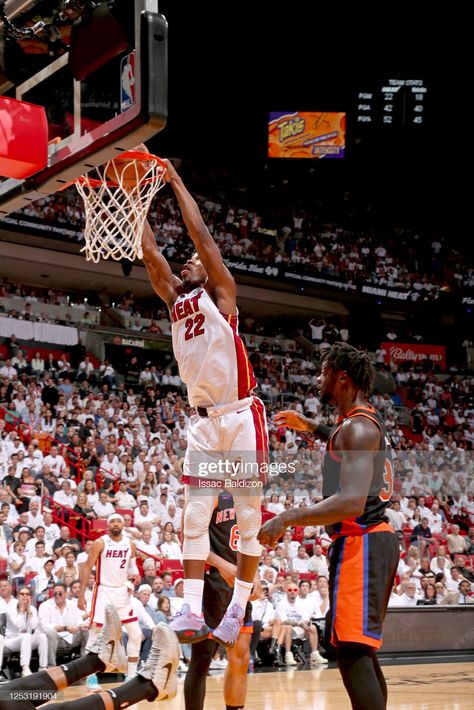 Jimmy Butler of the Miami Heat dunks the ball during Game 4 of the... News Photo - Getty Images Jimmy Butler, Nba Playoffs, Digital Asset Management, Semi Final, Miami Heat, New York Knicks, Digital Content, Nba, Getty Images