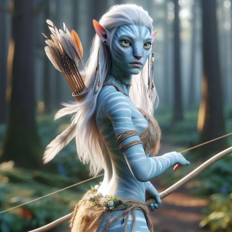 White Hair Na’vi, Albino Avatar Oc, Albino Avatar Navi, Na'vi Oc White Hair, Albino Navi Avatar, Avatar Oc White Hair, White Avatar Navi, Female Navi Oc Art, Albino Navi Oc