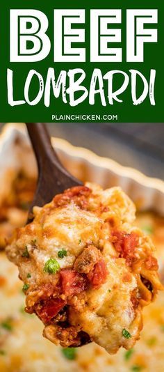 Lombardi Casserole, Beef Lombardi, Ground Beef Casserole Recipes, Plain Chicken, Green Chiles, Beef Casserole Recipes, Ground Beef Casserole, Ground Beef Recipes For Dinner, Diced Tomatoes