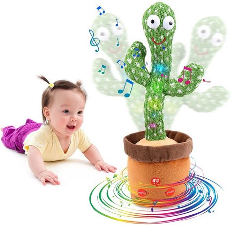 【Adjust Volume Singing Cactus Toy】:（Volume Adjustment & Repeating &Storage Recording & Glowing & Talking & Wiggle & Mimicking & Sing & Dance）----- Dancing Cactus can Repeat What You Say, Dancing cactus light up singing . If you have any questions about the product, please feel free to contact us. If your child tries to say something to it, you will get unexpected pleasure, you will never be disappointed! Let's click to buy and feel the joy of music and conversation to your child in its twisting Talking Cactus, Cactus Toy, Dancing Cactus, Creative Toys For Kids, Baby Cactus, Dancing Toys, Talking Toys, Baby Boy Toys, Toys For Babies