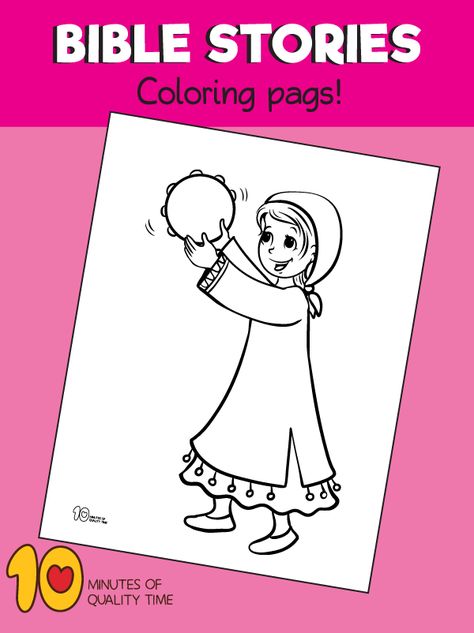 Coloring page of miriam, sister of moses Miriam Sister Of Moses, Red Sea Coloring Page, Tambourine Craft, Moses And The Red Sea, Parting Of The Red Sea, Moses Craft, Giraffe Coloring Pages, Whale Crafts, Daniel And The Lions