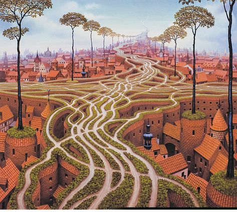 erosion Jacek Yerka, Hieronymus Bosch, Rene Magritte, Surrealism Painting, Brain Breaks, Painting Gallery, Art Archive, Weird World, Famous Artists