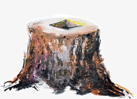 Tree Stump Watercolor, Tree Stump Painting, Stump Painting, Painting Practice, Bare Tree, Diy Watercolor Painting, Watercolor Tree, Tree Trunks, Diy Watercolor