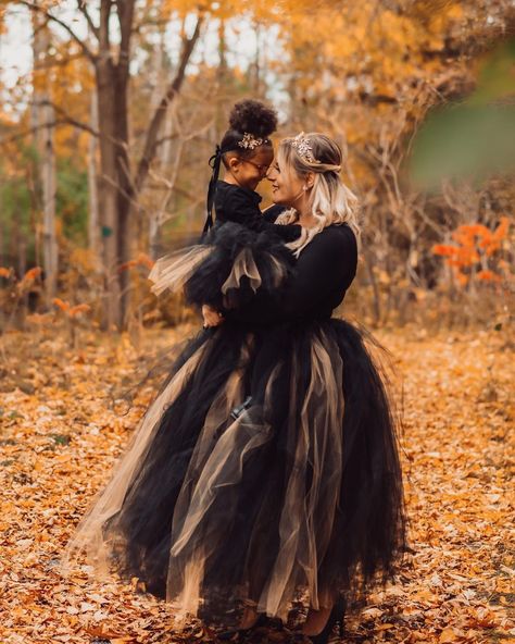 Mommy & me photo shoot in matching tutus. Spooky Mommy And Me Photos, Mother Daughter Halloween Photo Shoot, Mother Daughter Witch Photoshoot, Spooky Shoot, Witch Photoshoot, Spooky Photoshoot, Mommy Daughter Photoshoot, Spooky Photos, Daughter Photoshoot