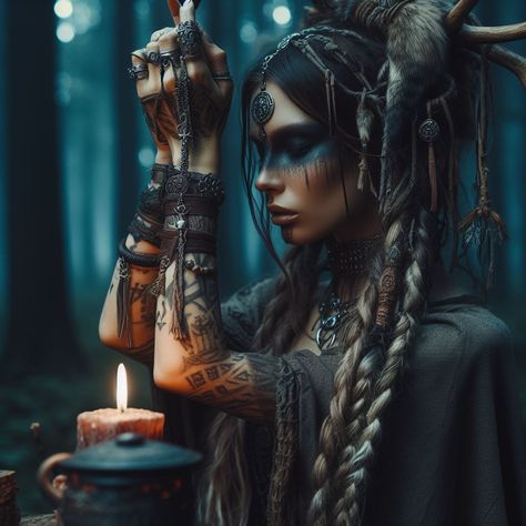 Shaman Viking Shaman Woman, Shaman Photoshoot, Shaman Outfit, Shaman Aesthetic, Shaman Costume, Nordic Witch, Viking Shaman, Female Shaman, Witchy Photoshoot