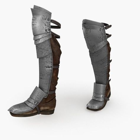 Dnd Heavy Armor, Boots Armor, Greaves Armor, Armour Boots, Knight Shoes, Armor Boots, Medieval Boots, Medieval Shoes, Medieval Armour