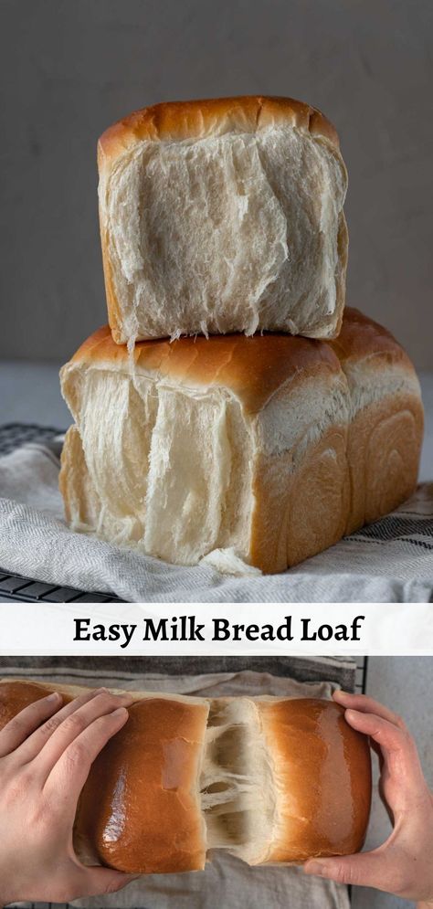 Bread In A Can, Bread Loafs, Pasta Food Recipes, Recipe For Bread, Milk Bread Recipe, Pudding Chia, Homemade Bread Recipes Easy, Pizza Sandwich, Milk Bread