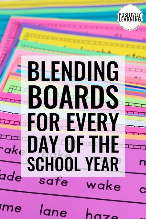 Use blending boards with the whole group, small group, or send home for extra fluency practice. 200 phonics pages provides practice for every day of the school year! #phonics #fluency #blending Chunking Words Activities, Phonics Decoding, Phonics Fluency, First Grade Phonics, Fluency Practice, Phonics Practice, Teaching Special Education, Orton Gillingham, Reading Specialist