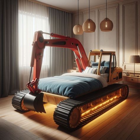 Excavator Kids Bed 🚜🛏️ #ExcavatorBed #DreamsUnearthed #ConstructionComfort Make bedtime an adventure with the Excavator Kids Bed. Shaped like a mighty excavator, this bed brings the thrill of construction to your child's room. Elevate their imagination and comfort with the Excavator Kids Bed, where every night is a journey through the land of dreams. 🌟🌙🔨 https://luxarts.net/excavator-kids-bed/ Creative Beds, Kids Bed, Kids' Bed, Cozy Reading, Ways To Relax, Cool Beds, Child's Room, Built In Storage, Pet Beds