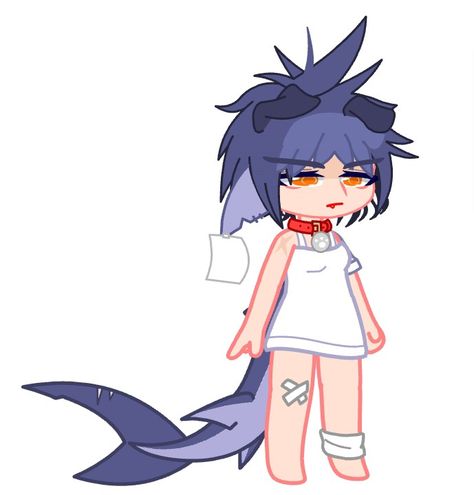 Gacha Club Mermaid Oc, Gacha Club Shark Outfit, Gacha Club Shark Oc, Gacha Shark Oc, Roblox Shark Outfit, Gacha Styles, Gacha Design, Shark Girl, Club Hairstyles