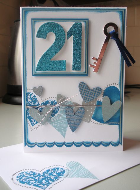 Handmade 21st birthday card ... Blog - EnchantINK ... Stampin' Up! - I {Heart} Hearts 21st Birthday Card Handmade Female, 21 Cards Birthday, 21st Card Ideas, Stampin Up 21st Birthday Cards Female, Stampin Up 21st Birthday Cards, 21st Birthday Cards Female Handmade, 21st Birthday Cards Female, 21 Birthday Card Ideas, Diy 21st Birthday Cards