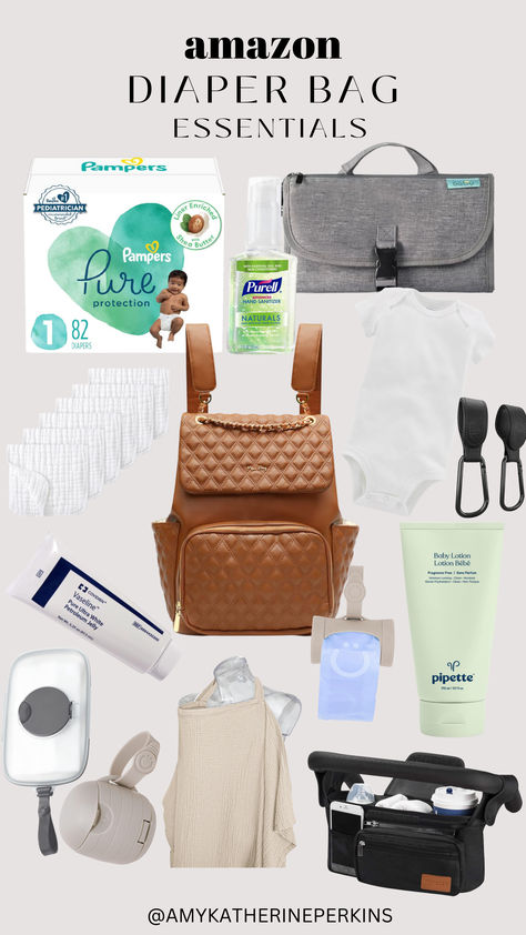 All of my must-haves for our baby diaper bag to make life on the go easier! | Diaper bag | baby essentials | motherhood | baby registry Amazon Baby Registry, Diaper Bag Essentials, Baby Registry Must Haves, Amazon Baby, Baby Lotion, Bag Essentials, Baby Diaper Bags, Baby Diaper, Diaper Bags