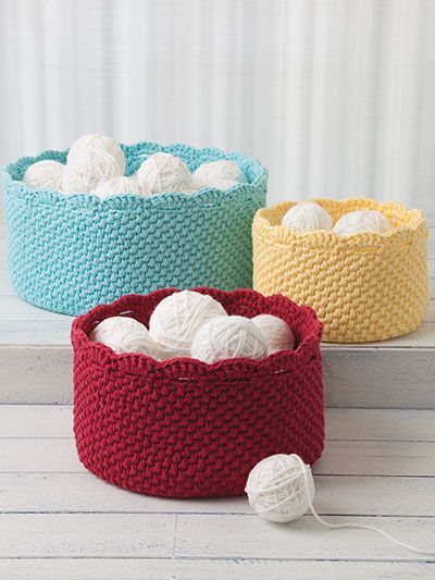 Crocheted Baskets, Annie's Crochet, Crochet Storage Baskets, Kids Baskets, Yarn Organization, Christmas Gifts To Make, Crochet Baskets, Crochet Storage, Book Baskets