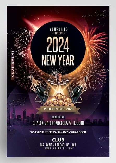 Happy nye 2024 new year flyer invitation... | Premium Psd #Freepik #psd #winter #gold #elegant #design Evergreen Art, New Year's Eve Flyer, New Year Flyer, Happy New Year Design, Invitation Flyer, New Year Eve, Psd Flyer Templates, Psd Flyer, New Years Poster