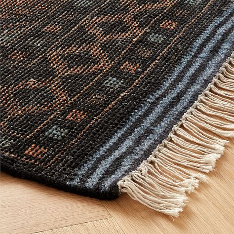 Modern 9'x12' Area Rugs: Contemporary and Vintage 9'x12' Rug Options | CB2 Area Rug With Leather Couch, Dark Bedroom Rug, Dark Modern Rug, Dark Green Rug Living Room, Rug Samples, Road Rug, 2024 Kitchen, Area Rug Pad, Renovation Inspiration