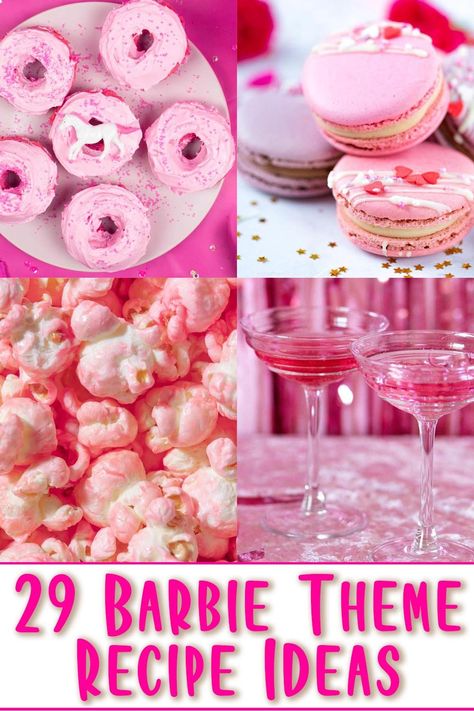 Barbie inspired recipes Dessert Puns, Cupcakes Barbie, Chambord Recipes, Pink Party Punches, Cocktail Punch, Lemon Raspberry Cupcakes, Barbie Cupcakes, Sundae Cupcakes, Barbie Theme Party