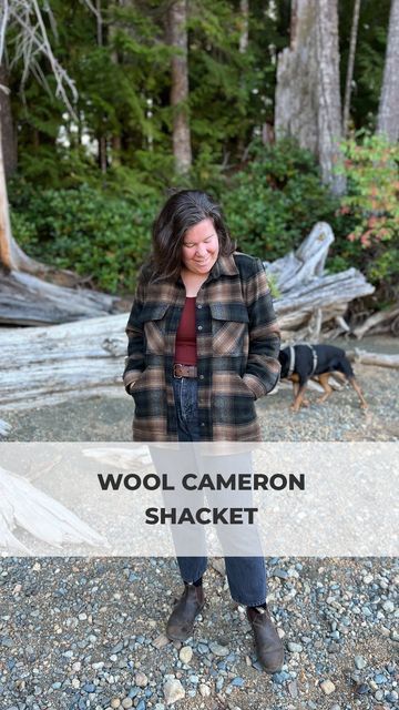 Helen's Closet on Instagram: "When we released the #CameronButtonUp last winter, I sewed up this version in wool coating to see if it could be done (hello, bulky seams)! My vision for this was a wool “shacket” and I thought Cameron would be perfect for this project! 🍂 Here is a quick rundown of the changes I made to make this shacket: ✅ Sized up two sizes (instead of a 16, I made a 20). An 18 would have worked too, but I wanted room to layer my hoodie underneath. ✅ Straightened out the hem (no Wool Shacket, Textile Patterns, Wool Fabric, Wool Coat, Be Perfect, Hand Sewing, Button Up, Wool, Sewing