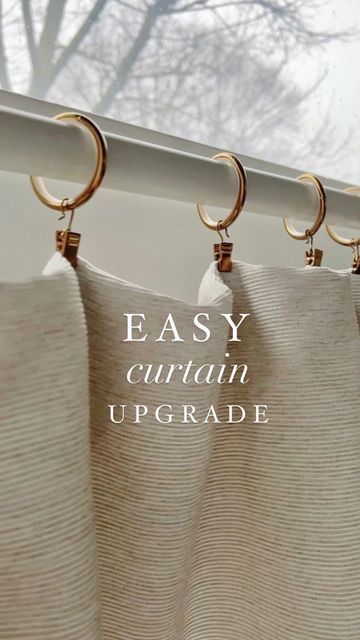 Curtains On Clip Rings, Curtains With Rings Clips, Curtains With Hooks Rings, Curtains With Clip Rings Living Room, Clip Curtain Rings, How To Use Curtain Rings With Clips, Hanging Curtains With Clips Rings, Curtain Clips Ideas, Curtains With Clip Rings