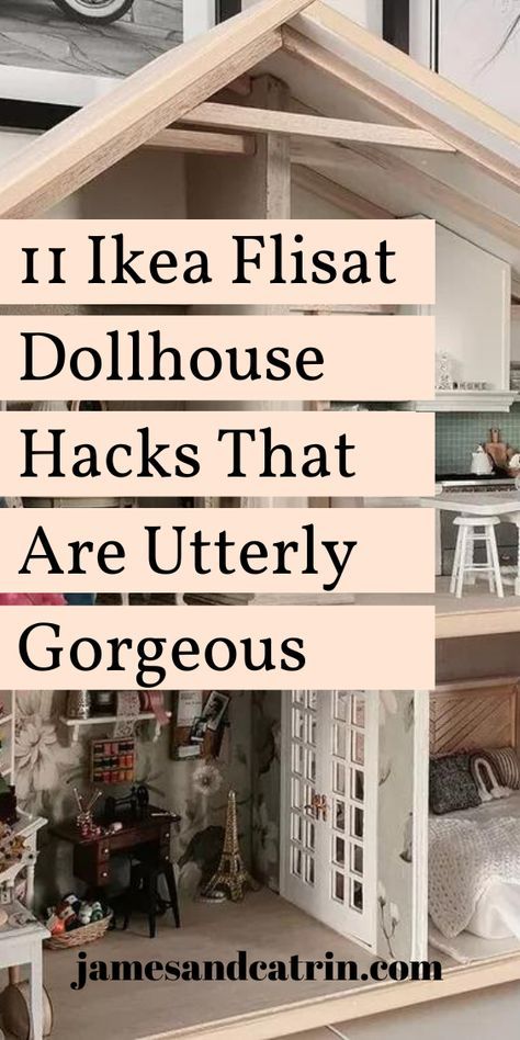 Ikea Doll House Makeover, Flisat Dollhouse Makeover, Doll House Makeover Diy Ideas, Flisat Dollhouse Hack, Ikea Dollhouse Makeover, Messy Journaling, Ikea Dollhouse Hack, Cardboard Dollhouse Furniture, Dollhouse Hacks