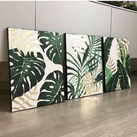 Monstera Leaf Wall Art, Leaf Canvas Art, Modern Art Deco Wall Art, Abstract Boho Art Painting, Monstera Wall Art, Monstera Painting Acrylic, Monstera Painting, Canvas Painting Ideas For Beginners, Canvas Painting For Beginners