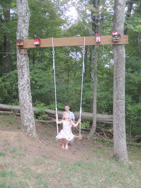 Nature Playscape, Swing Set Diy, Diy Swing, Outdoor Play Areas, Diy Playground, Outdoor Play Area, Kids Outdoor Play, Tree Swing, Natural Playground