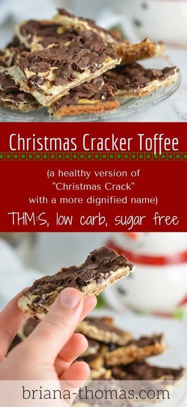 #Christmas #Cracker #Toffee...it's a healthy version of the so-called "Christmas #Crack" recipe that's floating around these days.  #THMS, #lowcarb, sugar free. #brianathomas #trimhealthymama #thm #sugarfree #lowglycemic #healthy #recipes #healthydessert Christmas Cracker Toffee, Briana Thomas, Trim Healthy Mama Dessert, Cracker Toffee, Trim Healthy Momma, Bakers Chocolate, Keto Christmas, Healthy Version, Trim Healthy Mama Recipes