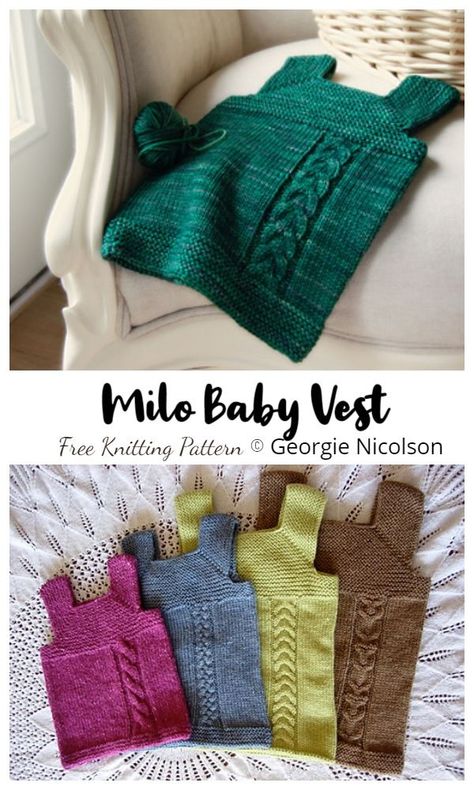 Baby Vest Top Free Knitting Patterns - Knitting Pattern Baby Vest Knitting Pattern Free, Knitted Baby Vest, Knit Shirt Pattern, Sweater Pillows, Knit Vest Pattern Free, Vest Pattern Free, Art Cakes, Toddler Vest