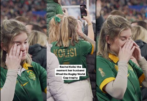 When your bae lifted the World Cup trophy - Rachel Kolisi was engulfed by emotion and tears as Siya Kolisi lifted the trophy. Rugby World Cup Trophy, Siya Kolisi, World Cup Trophy, Find A Husband, All Blacks, World Cup Final, Rugby World Cup, Missing Persons, North Park