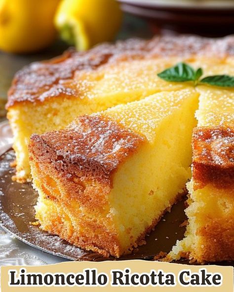 Italian Lemon Ricotta Cake, Limoncello Ricotta Cake, Limoncello Ricotta Cake Recipe, Limoncello Ricotta Cheesecake, Limoncello Ricotta Cheesecake Food And Wine, Riccota Cheese Lemon Cake, Ricotta Dessert, Lemon Ricotta Cheesecake, Limoncello Cake