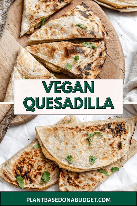 Vegan Bean Quesadillas Mashed Beans, Bean Quesadilla, Black Bean Quesadilla, Bean Puree, Weekday Lunches, Vegan Bean, Pinto Bean, Vegan Black Bean, Meatless Dinner