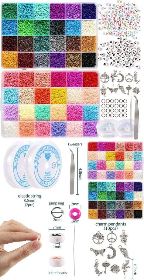 Beaded Bracelet Kit, Bracelet Bead Kit, Beads To Buy On Amazon, Where To Buy Beads For Bracelets, Beads For Bracelets Kit, Bead Kits Jewelry Making, Glass Seed Bead Bracelet Ideas, Beading Essentials, Small Bead Bracelets Ideas