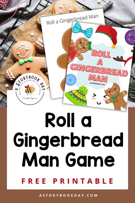 Roll a Gingerbread Man Game: Free Printable Gingerbread Man Games, Gingerbread Games, Bingo Printable Free, Gingerbread Man Free, Gingerbread Friends, Gingerbread Man Activities, Gingerbread Activities, Gingerbread Party, The Gingerbread Man