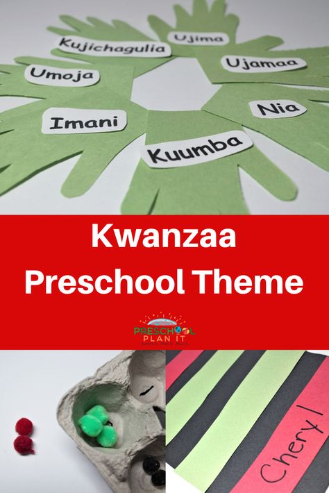 Kwanzaa Theme for Preschool Kwanzaa Crafts For Kids, Kwanzaa Preschool, Learning Center Ideas, Hanukkah Preschool, December Lesson Plans, Crafts For Kids Preschool, Kwanzaa Crafts, Theme For Preschool, Kwanzaa Activities