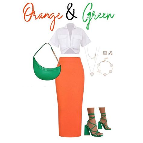 Style for every aesthetic🫶🏽 on Instagram: "Orange and green were made for each other 🫶🏽 Are you a heel or a sneaker type of girl? #swipe #affordablefashion #outfitinspo #shopmicas #amazonfashion #egoshoes #datenight #outfitideas #maxiskirt" Orange And Green Outfit Black Woman, Green And Orange Outfit, Orange And Green Outfit, Every Aesthetic, Ego Shoes, Nba Outfit, Clear Spring, Made For Each Other, Orange Fits