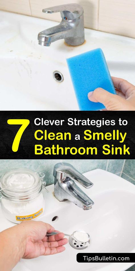 Sewer Smell in Bathroom Sinks - Guide to Remove Sewage Odors Sewer Smell In Bathroom, Sink Drain Smell, Clean Bathroom Sink, Smelly Sink, Baking Soda Drain Cleaner, Smelly Bathroom, Deep Clean Bathroom, Diy Household Cleaners, Bathroom Odor