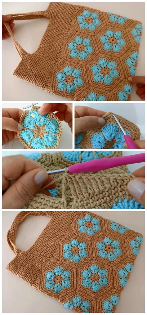 Today we are going to learn How to Crochet Beautiful Crochet Hexagon Bag. Learning new crochet stitch method is like a turning new page of the book of your crochet life. Crochet granny hexagon great for making Bags, afghans, Blankets, slippers and your own crochet projects. Enjoy ! Hexagon Bag Pattern, Crochet Hexagon Projects, Crochet Hexagon Bag Pattern, Hexagon Bag Crochet, Crochet Hexagon Bag, Hexagon Bag, Crocheted Purses, Hexagon Crochet Pattern, Crochet Kingdom