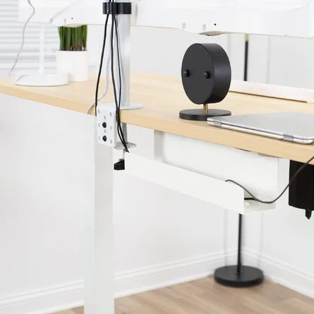 VIvo VIVO White Under Desk 17" Cable Management Tray, Wire Organizer, Cord Holder - Wayfair Canada Cable Organizer Desk, Under Desk Cable Management, Under Desk Cable, Desk Cable Management, Remove Clutter, Bookcase Door, Hide Cables, Hide Wires, Commercial Office Furniture