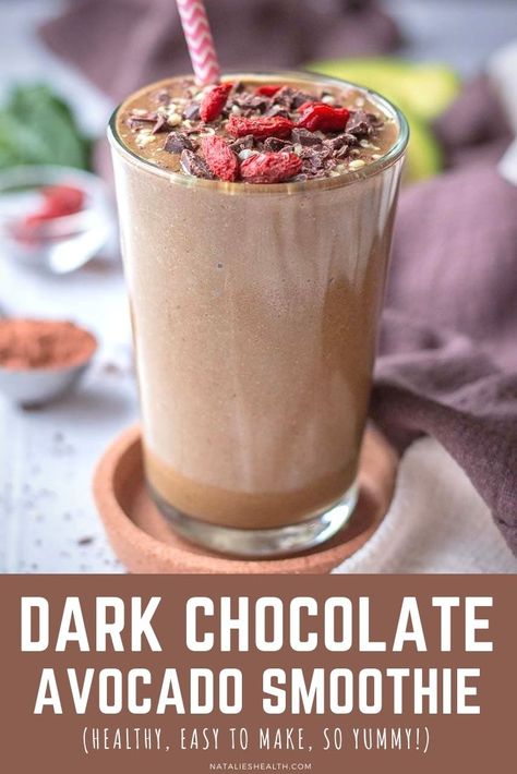 Healthy Avocado Smoothie, Chocolate Avocado Smoothie, Blender Smoothie, Fruit Smoothie Recipes Healthy, Protein Shake Smoothie, Best Smoothie, Chocolate Avocado, Smoothie Recipes Healthy Breakfast, Smoothie Drink Recipes