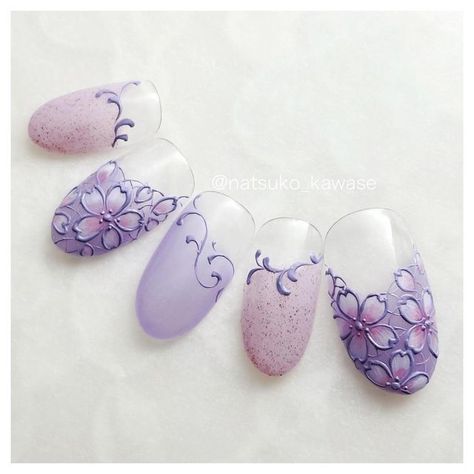 Purple Nail Art, Purple Nail Designs, Stylish Nails Designs, Blue Nail Art, French Nail Designs, Pretty Nail Art Designs, Really Cute Nails, Nail Art Designs Videos, Gel Nail Design