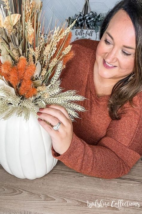 Easy fall centerpiece arrangement Dollar Tree Fall Bouquet, Small Fall Arrangements, Fall Table Decor Centerpieces Simple, Diy Fall Centerpieces For Table, Fall Table Arrangements, Church Table, Fall Centerpieces For Table Diy, Fall Creations, Florist Ideas