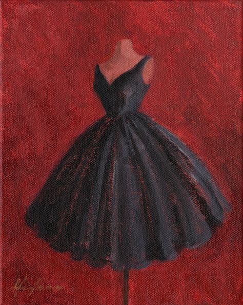 Little Black Dress - painted by ine of my favorites - Lisa Hartmann. Maleficent Art, Gcse Art Sketchbook, Oil Painting Inspiration, Dress Painting, Art Drawings Sketches Pencil, Sketches Dresses, Fashion Illustration Sketches, Dress Drawing, Fashion Inspiration Design